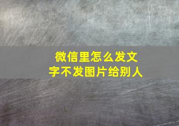 微信里怎么发文字不发图片给别人