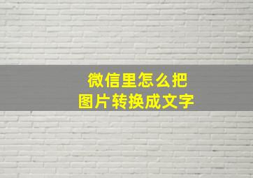 微信里怎么把图片转换成文字