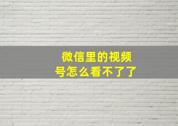 微信里的视频号怎么看不了了