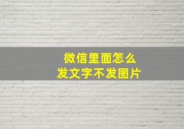 微信里面怎么发文字不发图片