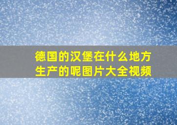 德国的汉堡在什么地方生产的呢图片大全视频