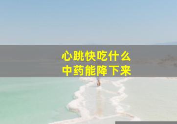 心跳快吃什么中药能降下来