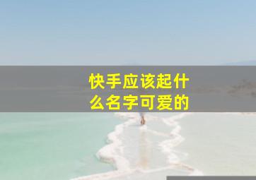 快手应该起什么名字可爱的