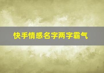 快手情感名字两字霸气