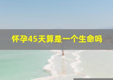 怀孕45天算是一个生命吗