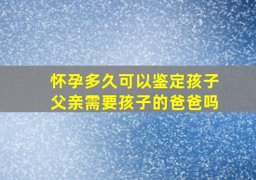 怀孕多久可以鉴定孩子父亲需要孩子的爸爸吗