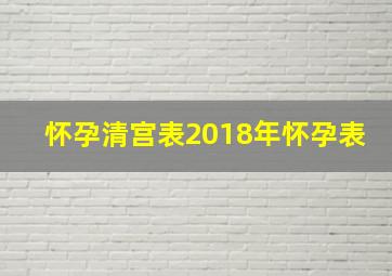 怀孕清宫表2018年怀孕表