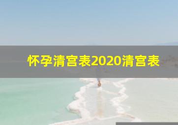 怀孕清宫表2020清宫表