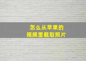 怎么从苹果的视频里截取照片