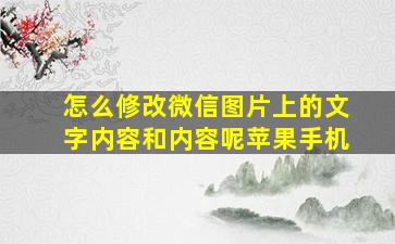 怎么修改微信图片上的文字内容和内容呢苹果手机