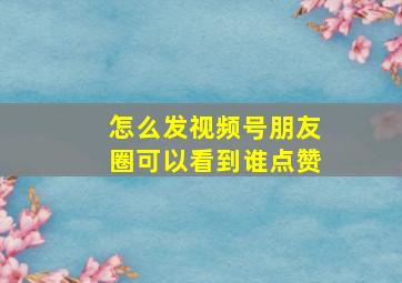 怎么发视频号朋友圈可以看到谁点赞