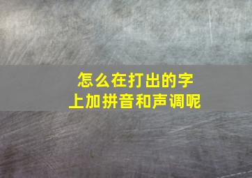 怎么在打出的字上加拼音和声调呢