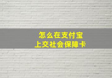 怎么在支付宝上交社会保障卡