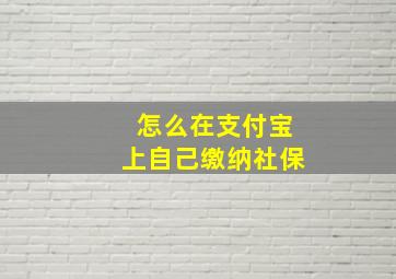 怎么在支付宝上自己缴纳社保