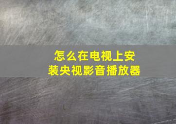 怎么在电视上安装央视影音播放器