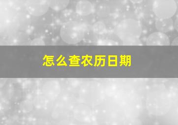 怎么查农历日期