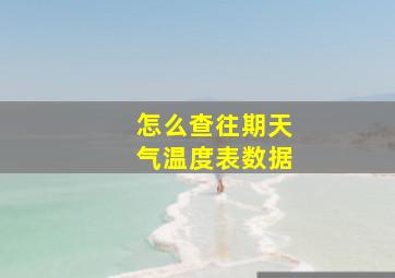 怎么查往期天气温度表数据