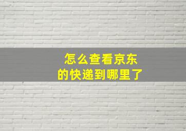 怎么查看京东的快递到哪里了