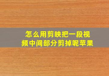 怎么用剪映把一段视频中间部分剪掉呢苹果