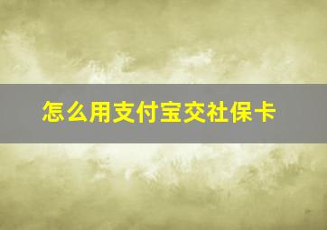 怎么用支付宝交社保卡