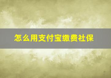 怎么用支付宝缴费社保