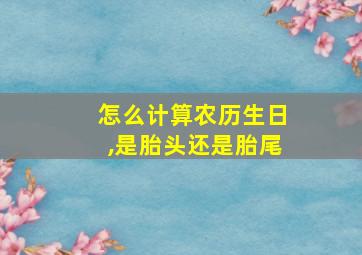 怎么计算农历生日,是胎头还是胎尾