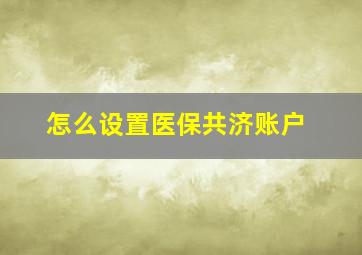 怎么设置医保共济账户