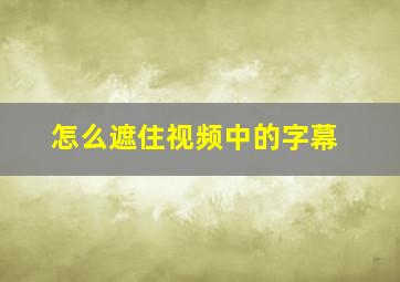 怎么遮住视频中的字幕