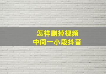 怎样删掉视频中间一小段抖音