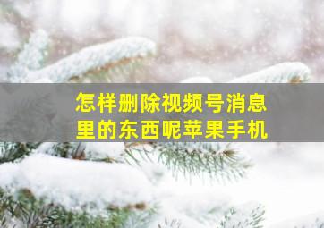 怎样删除视频号消息里的东西呢苹果手机