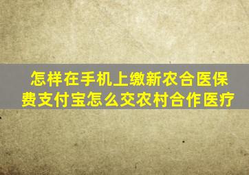 怎样在手机上缴新农合医保费支付宝怎么交农村合作医疗