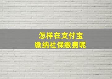 怎样在支付宝缴纳社保缴费呢