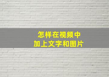 怎样在视频中加上文字和图片