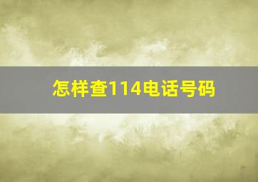 怎样查114电话号码