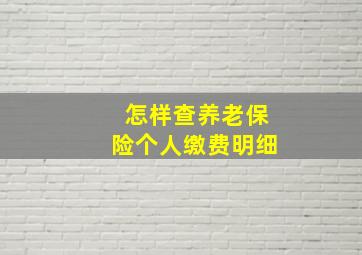 怎样查养老保险个人缴费明细