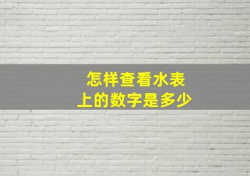 怎样查看水表上的数字是多少