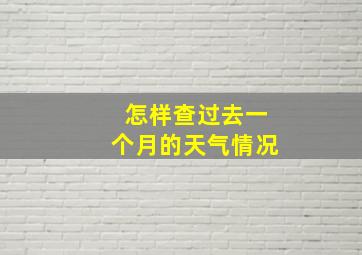 怎样查过去一个月的天气情况