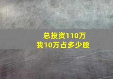 总投资110万我10万占多少股