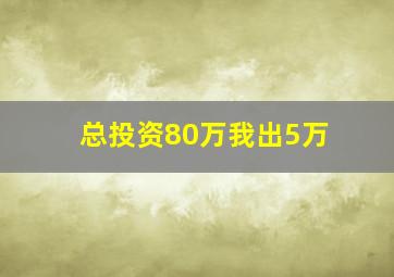 总投资80万我出5万