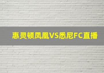 惠灵顿凤凰VS悉尼FC直播