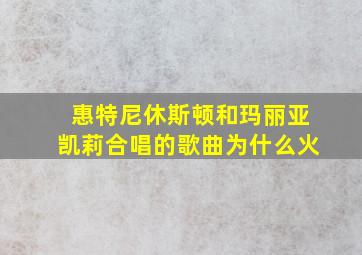 惠特尼休斯顿和玛丽亚凯莉合唱的歌曲为什么火