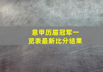 意甲历届冠军一览表最新比分结果