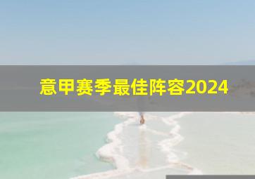 意甲赛季最佳阵容2024