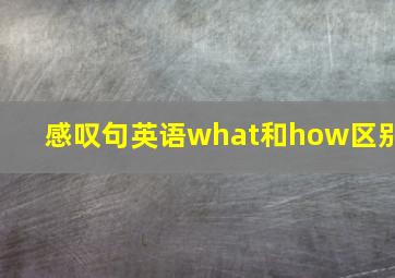 感叹句英语what和how区别