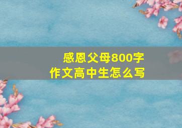 感恩父母800字作文高中生怎么写