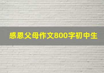 感恩父母作文800字初中生