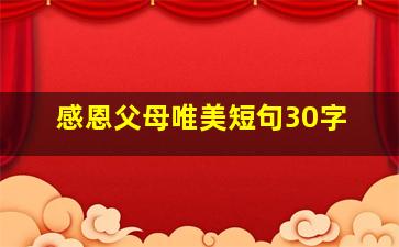 感恩父母唯美短句30字