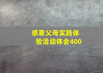 感恩父母实践体验活动体会400