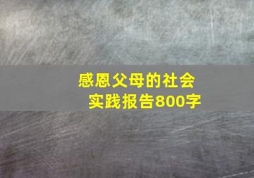 感恩父母的社会实践报告800字