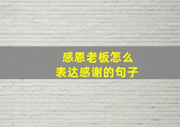 感恩老板怎么表达感谢的句子